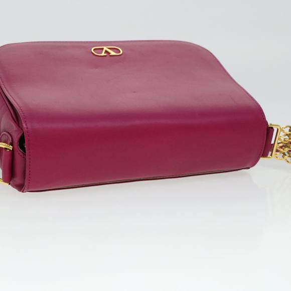 VALENTINO Chain Shoulder Bag Leather Pink Auth yk6951 - Picture 6 of 16